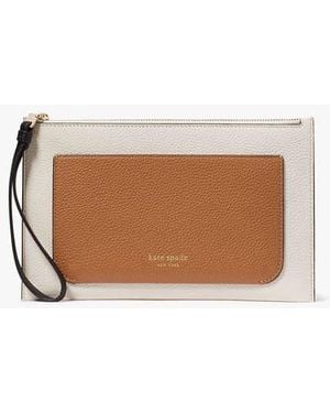 Kate Spade Ava Colorblocked Wristlet, Parchment - White