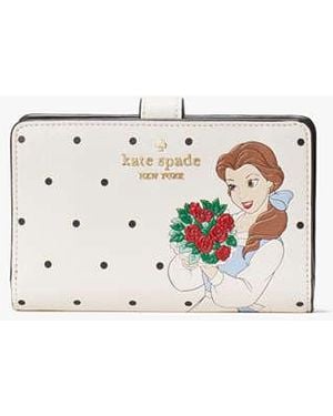 Kate Spade Disney X New York Beauty And The Beast Medium Compact Bifold Wallet - Black
