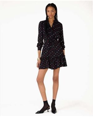 Kate Spade Darling Hearts Ruffle Shift Dress - Black