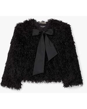 Kate Spade Faux Feather Bow Jacket - Black