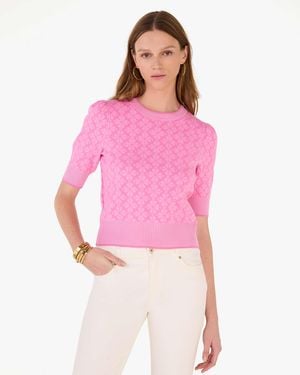 Kate Spade Outlet Spade Flower Puff Sleeve Sweater - Pink