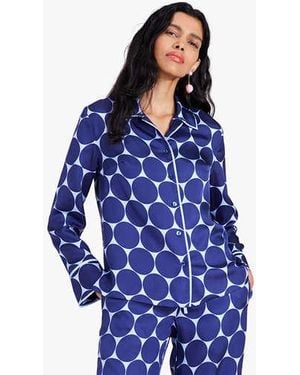 Kate Spade Joy Dot Silk Twill Shirt - Blue