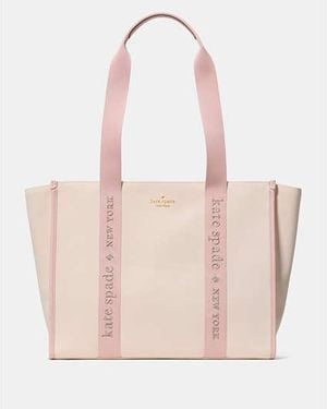 Kate Spade Kip Canvas Large Tote, Rose Smoke - Black