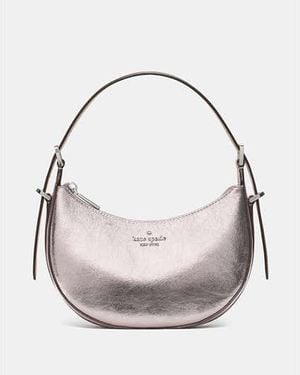 Kate Spade Nova Crinkle Metallic Small Crescent Shoulder Bag - Black