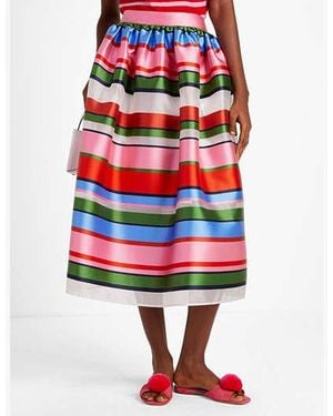 Kate Spade Sunday Stripe Organza Midi Skirt - Black