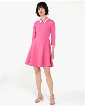 Kate Spade Floral Collar Ponte Dress - Black