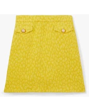 Kate Spade Tonal Leopard Textured Skirt - Black