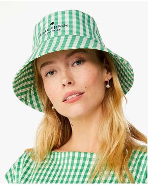 Kate Spade Jazzy Gingham Bucket Hat - Green
