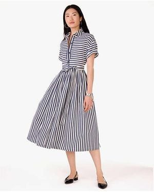 Kate Spade Striped Midi Shirt Dress - Black