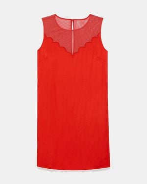 Kate Spade Outlet Scallop Shift Dress - Red