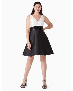 Kate Spade Sequin Bow Fit-And-Flare Dress - Black
