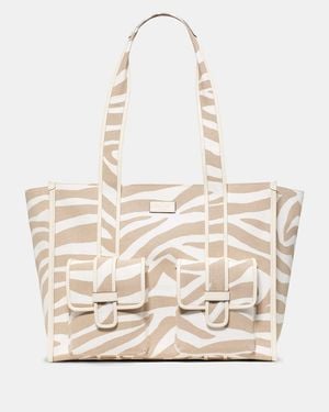 Kate Spade Outlet Kip Zebra Cargo Large Tote Bag - Black