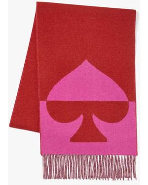 Kate Spade Wool Cashmere Oversized Scarf - Red