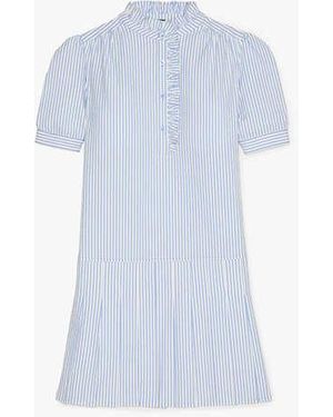 Kate Spade Seersucker Pleated Shirt Dress - Black