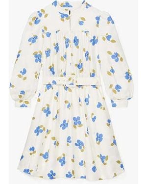 Kate Spade Painterly Bouquet Belted Shirt Dress - Black
