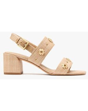 Kate Spade Flower Stud Block Heels - Black