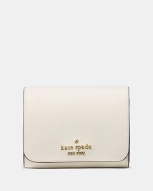 Kate Spade Outlet Textured Patent Small L-Zip Wallet - White