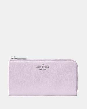 Kate Spade Outlet Large Slim L-Zip Wallet - Purple