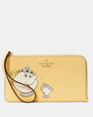 Kate Spade Disney X New York Beauty And The Beast Medium L-Zip Wristlet - Metallic