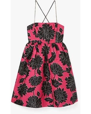 Kate Spade Festive Brocade Jewel Strap Dress - Black