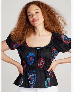 Kate Spade Firework Floral Riviera Top - Black