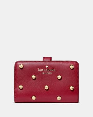 Kate Spade Outlet Studded Medium Bifold Wallet - Red