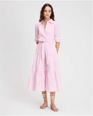 Kate Spade Whimsical Garden Belted Shirt Dress in Pink | Lyst