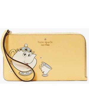 Kate Spade Disney X New York Beauty And The Beast Medium L-Zip Wristlet - Metallic