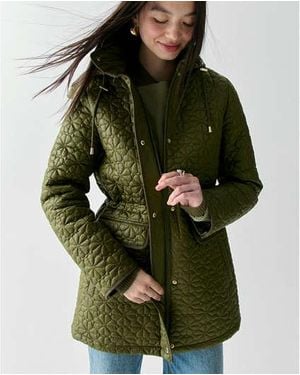 Kate Spade Quilted Spade Flower Coat - Green
