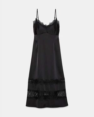 black lace slip dress Anne White Slip Dress With Black Lace – Girl In Mind main image 0