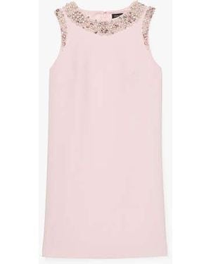 Kate Spade Jeweled Crepe Shift Dress - Black