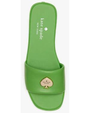 【Kate Spade】ダブル K スライド サンダル Kate Spade Double K Slide Sandals in White | Lyst