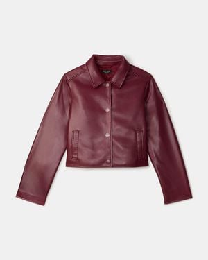 Kate Spade Outlet Faux Nappa Leather Jacket - Red