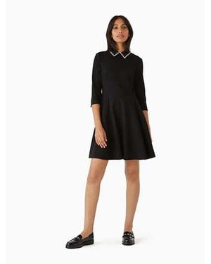 Kate Spade Embellished Collar Ponte Dress - Black