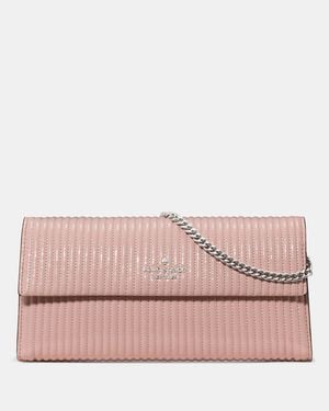 Kate Spade Outlet Scarlett Shiny Quilted Wallet On Chain - Pink