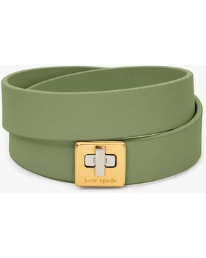 Kate Spade Outlet Phoebe Leather Double Wrap Bracelet - Green