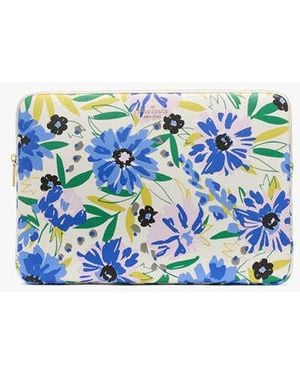 Kate Spade Madison Floral Laptop Sleeve, Cream - Blue