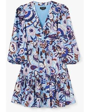 Kate Spade Autumn Paisley Twill Dress, Astral - Blue