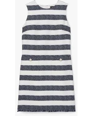 Kate Spade Sailor Stripe Tweed Shift Dress - Black