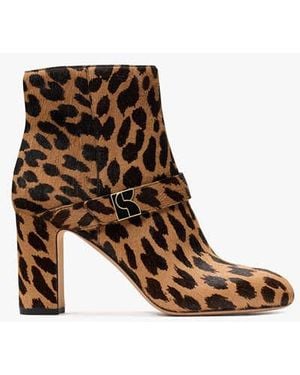 Kate Spade Dakota Leopard Zip Up Booties - Black