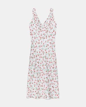 Kate Spade Outlet Vibrant Buds Midi Slip Dress - White