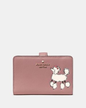 Kate Spade Outlet Dottie Poodle Medium Bifold Wallet - Pink