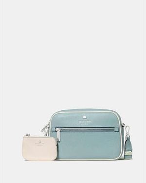 Kate Spade Emma Colorblock Pebbled Leather Large Crossbody, Aventurine - Black