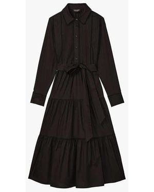 Kate Spade Pintuck Tiered Shirt Dress - Black