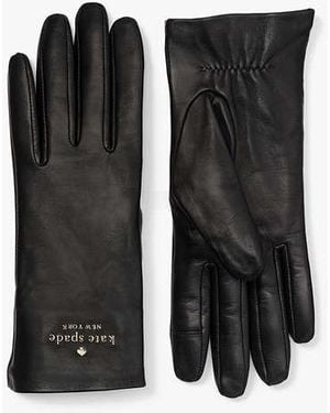 Kate Spade Floating Logo Leather Gloves - Black