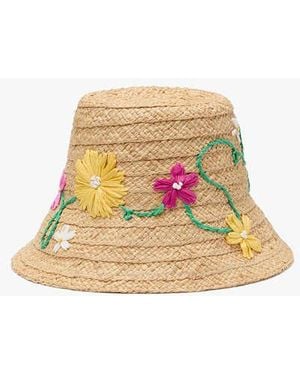 Kate Spade Floral Embroidered Sunhat - Black