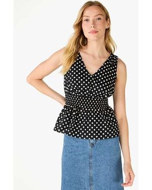 Kate Spade Dot Dot Dot Smocked Top - Black