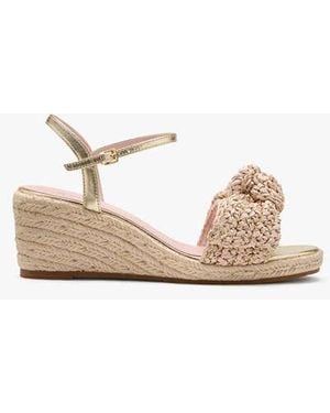 Kate Spade Leandra Raffia Wedge Sandals - Black