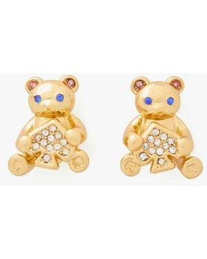 Kate Spade Oh What Fun Spade Teddy Bear Studs - Black