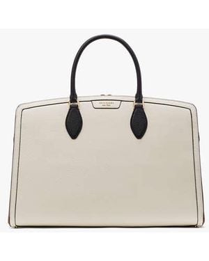 Kate Spade Hudson Colorblocked Commuter Laptop Bag, Parchment - Black